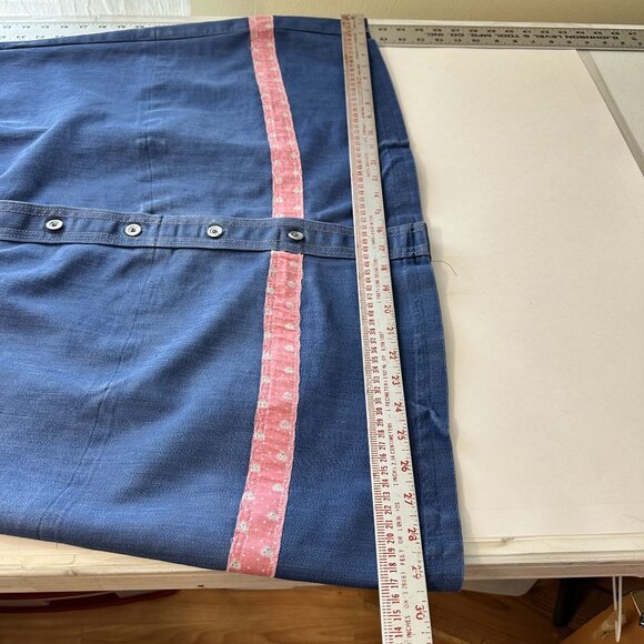 Vintage Womens Denim Skirt 2X 16 Full Button Knee Length Jean Pink Trim Pockets - Picture 5 of 8